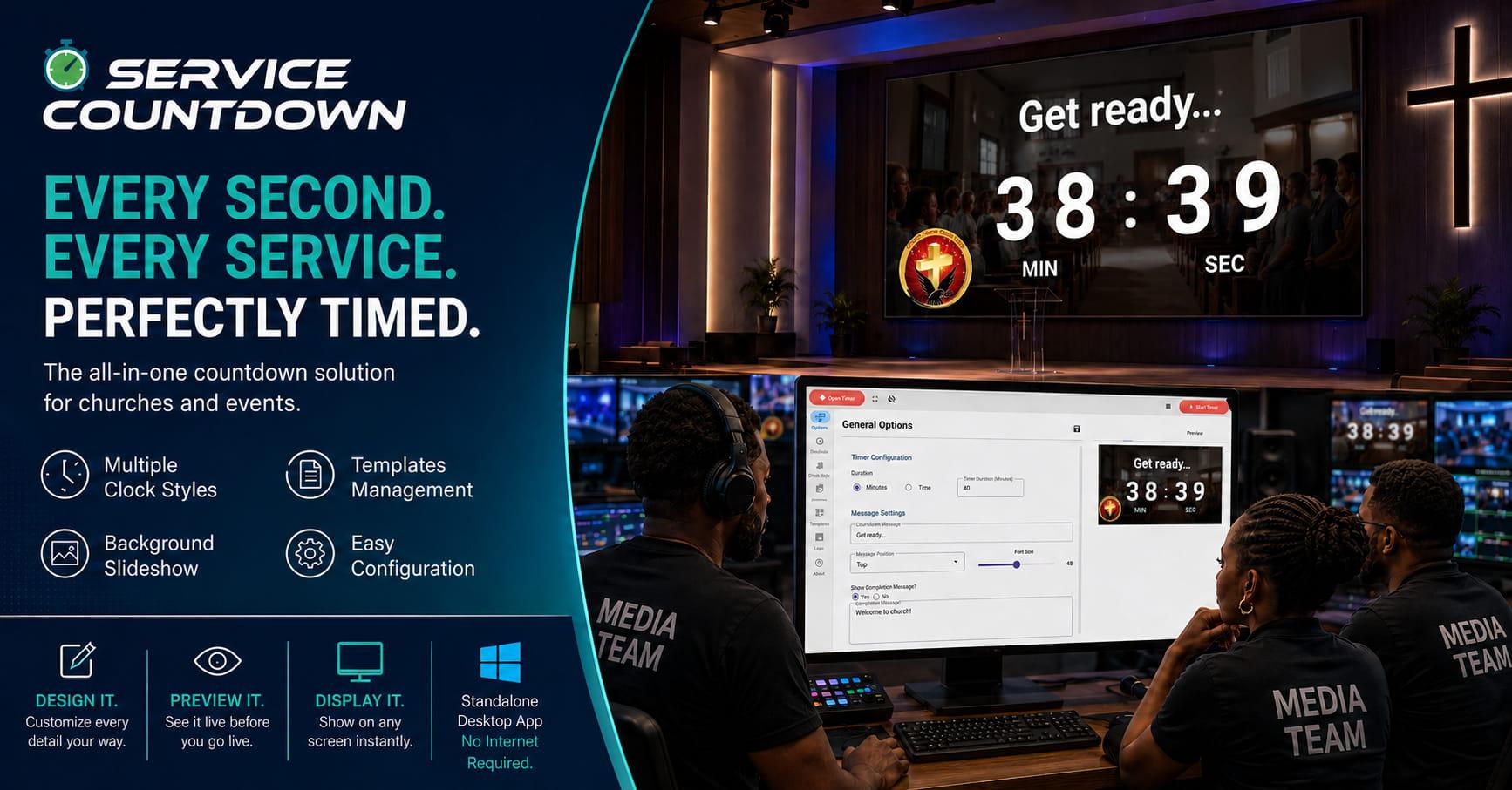 Service Countdown - Church & Events Countdown Timer